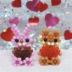 3D lovely bear & rabbit