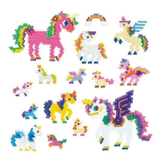  AquaBeads Magical Unicorn Party Pack, Complete Arts & Crafts  Bead Kit for Children - Over 2,500 Beads, Bead Stands, Play mat and Display  Stand : Toys & Games